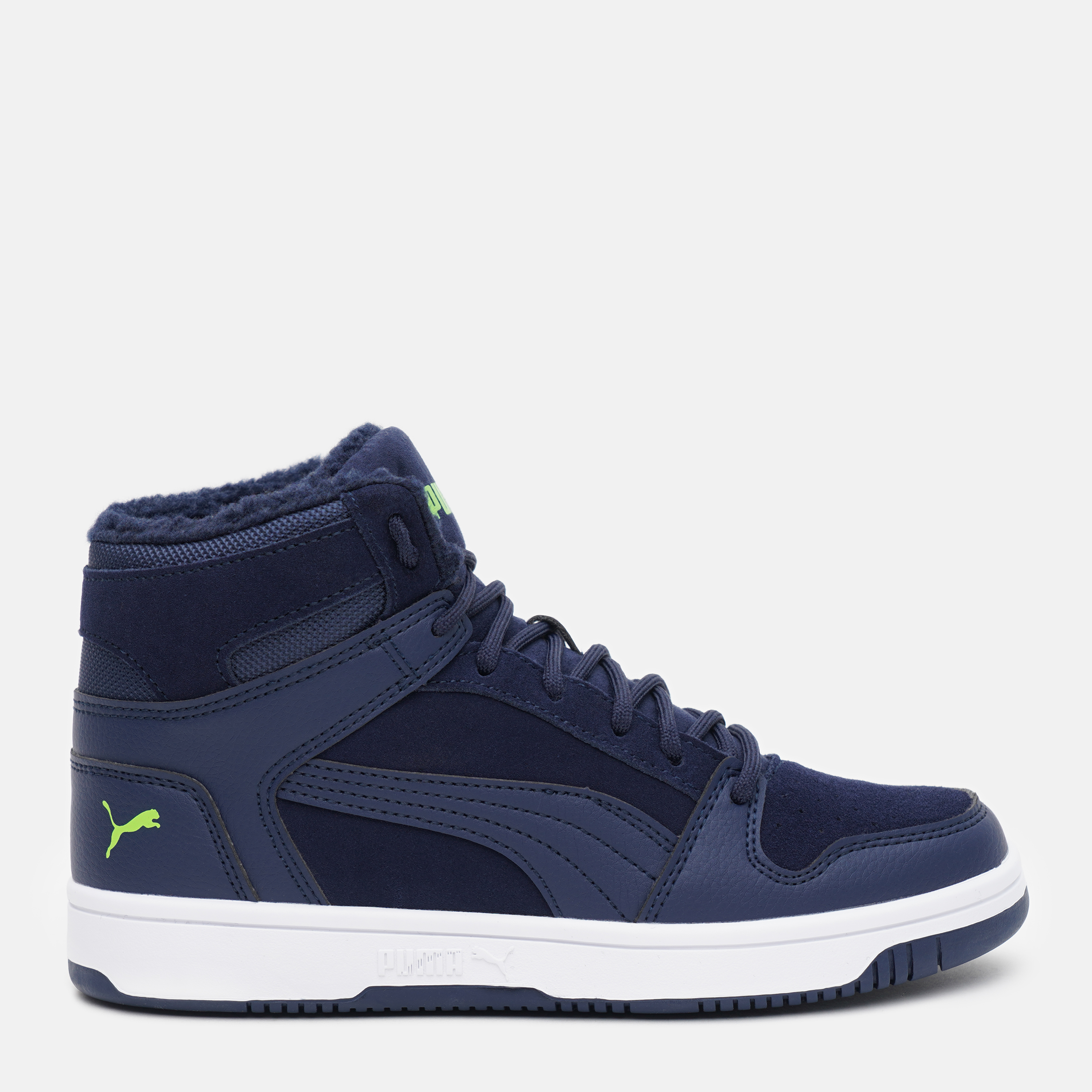 

Ботинки детские Puma Rebound Layup Fur SD Jr 37049708 38 (5) Peacoat-Peacoat-Green Flash