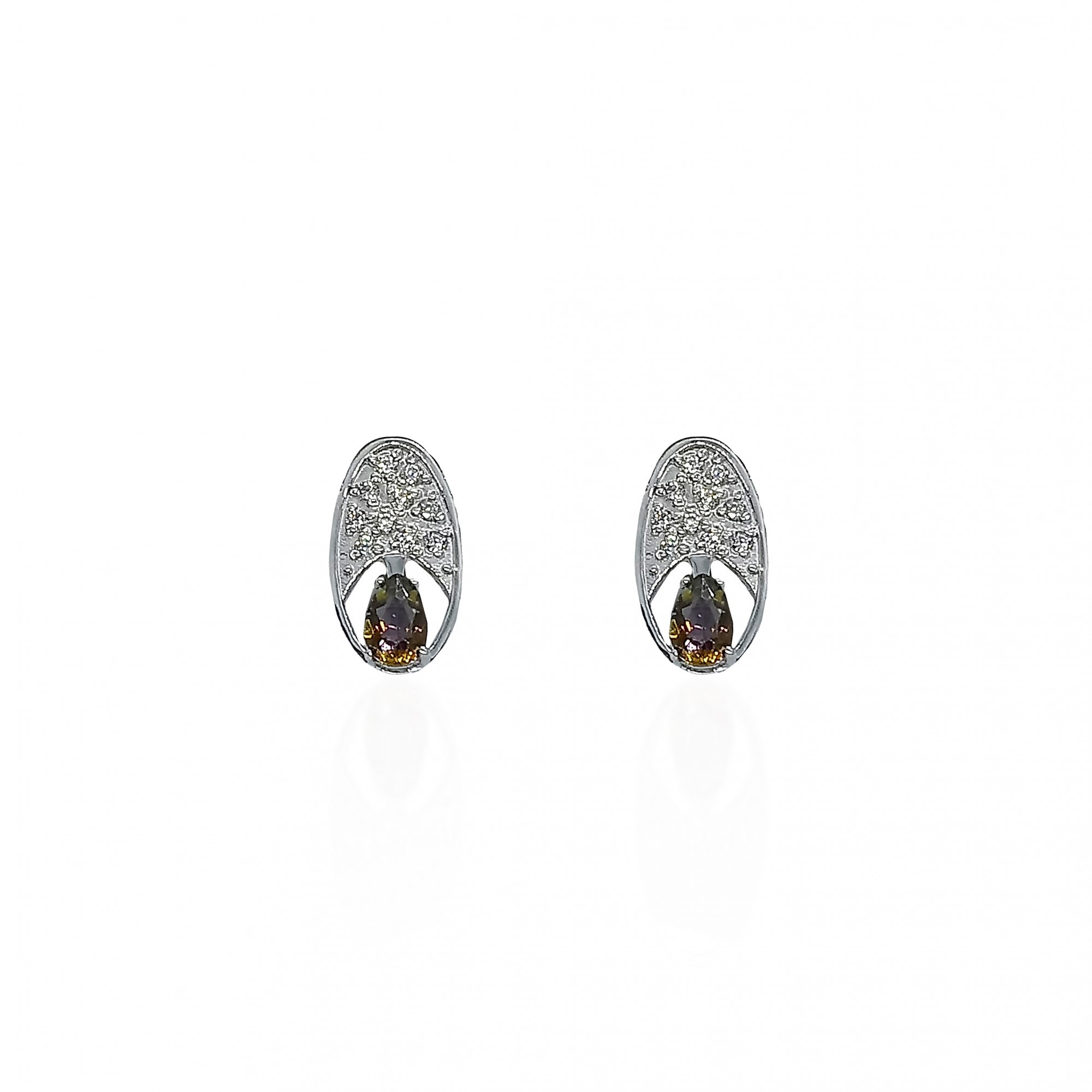 

Серьги из серебра с топазами мистик 40674к