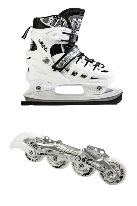

Детские роликовые коньки 2 в 1 Scale Sports размер 38-41 Белый цвет