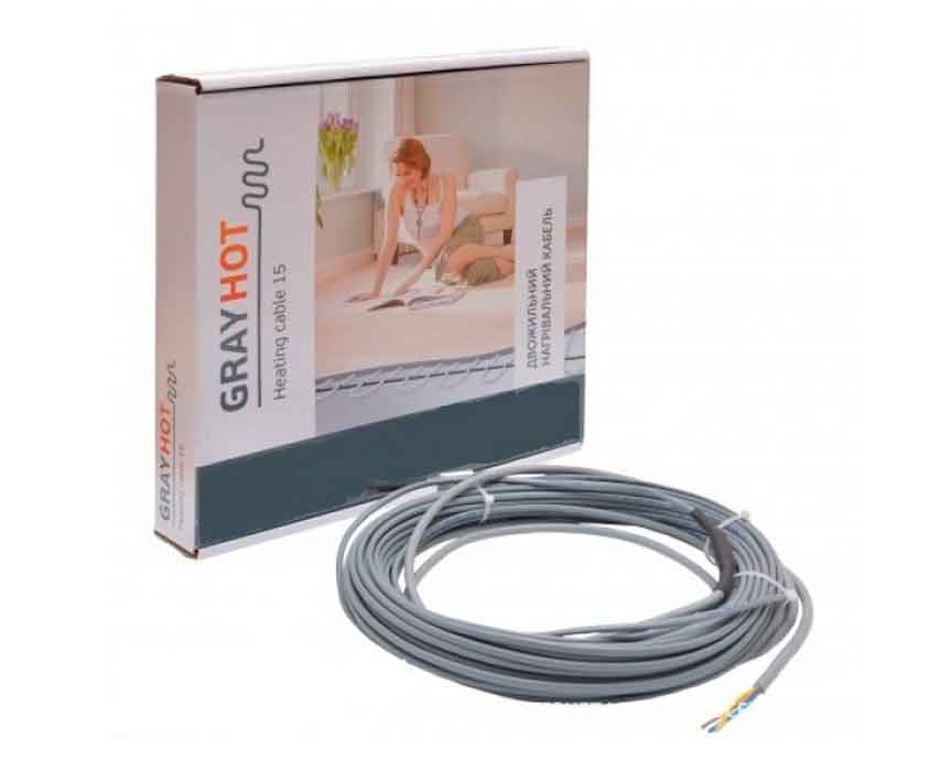 

Тонкий кабель под плитку GrayHot 15 5 м.кв - 752 Вт - 51м