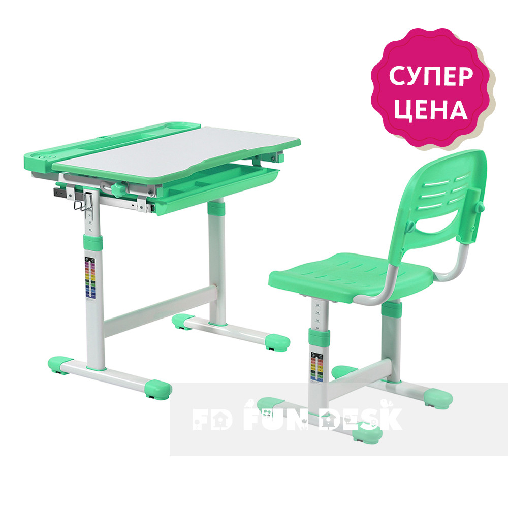 

Комплект парта и стульчик FunDesk Cantare Green