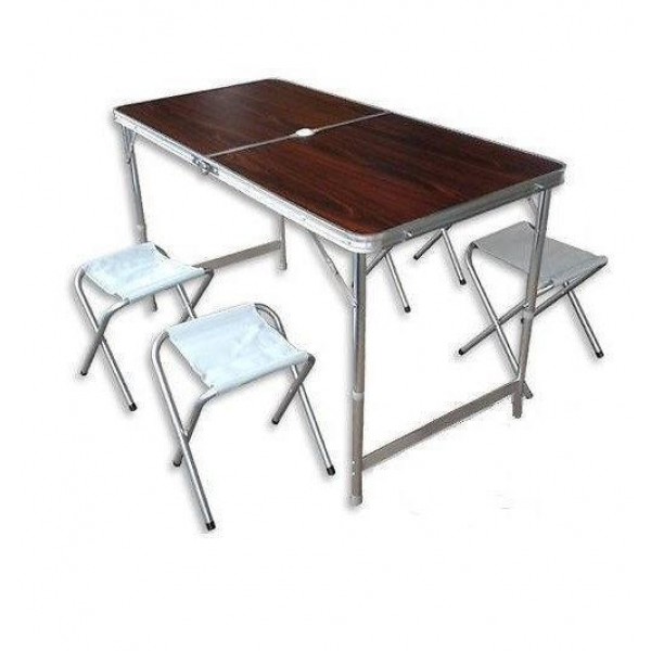 

Стол складной Folding table в комплектации 4 стульчика для пикника (7602HZ)