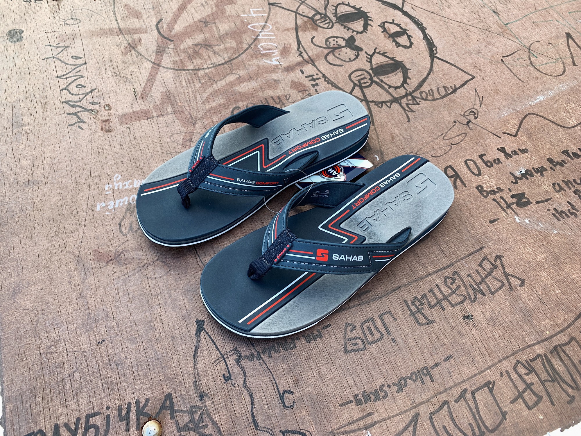 

Вьетнамки SAHAB SH 21-073M 44 Dk.Blue-Grey синие с серым