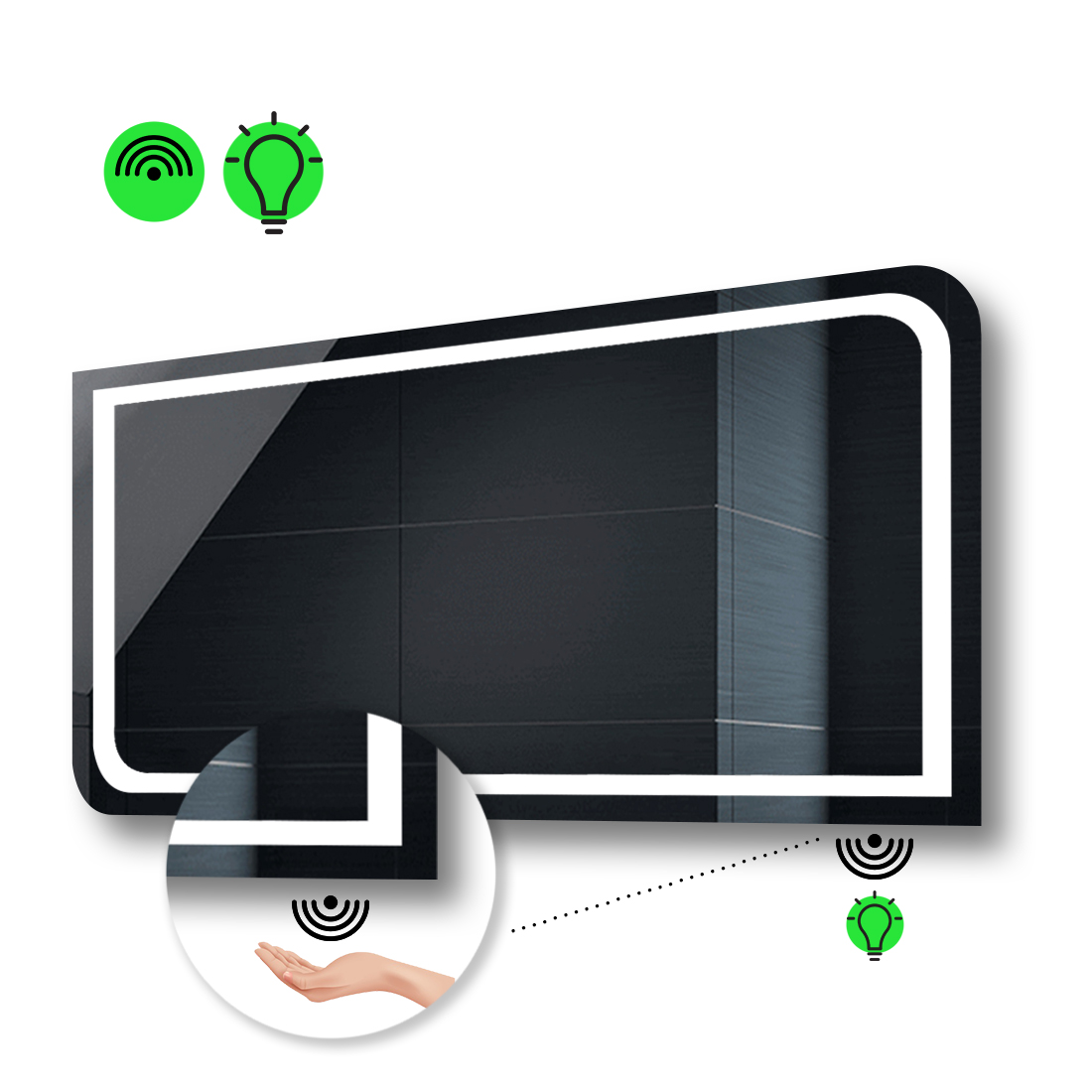 

LED-зеркало 90x80см, с ИК включателем, модель Noemi