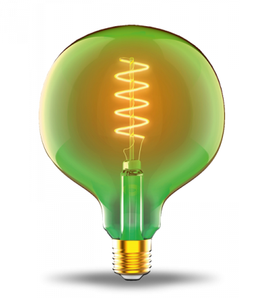 

Лампа Filament FLEXIBLE G125-C GREEN E27 5W 190LM 1800K 125*178MM 1/10