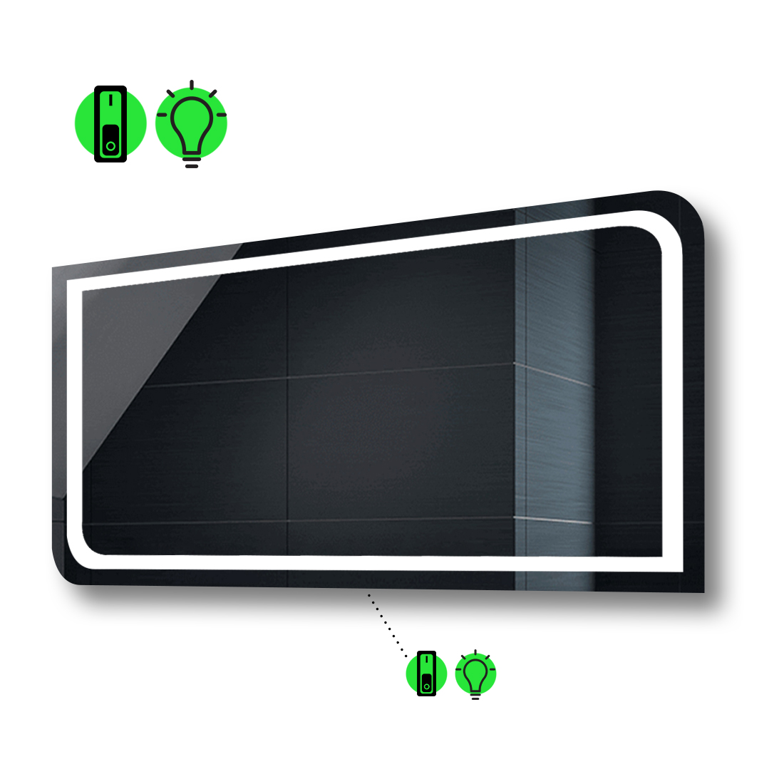 

LED-зеркало 120x80см, с механическим включателем, модель Noemi