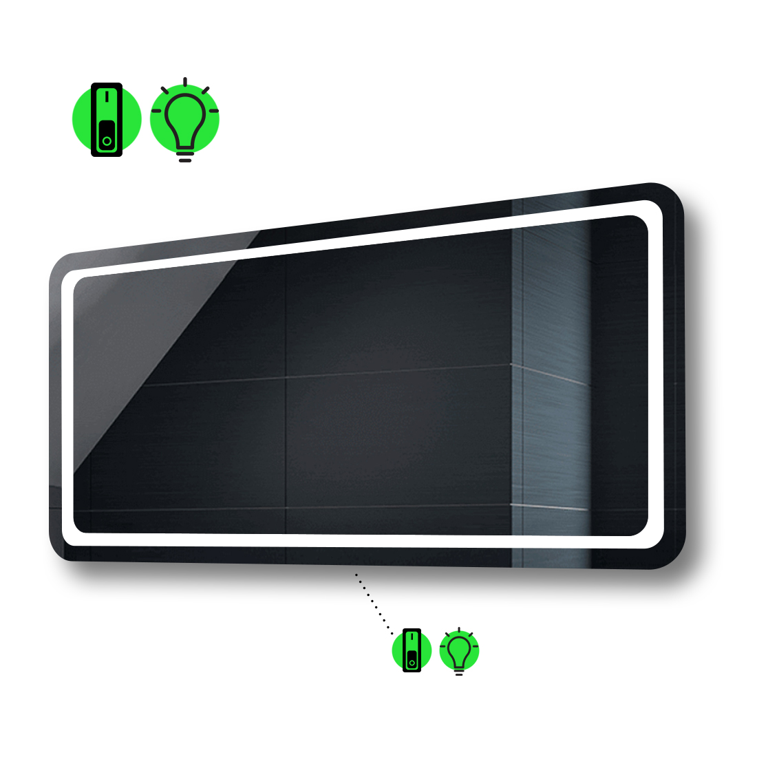 

LED-зеркало 90x60см, с механическим включателем, модель Anvi