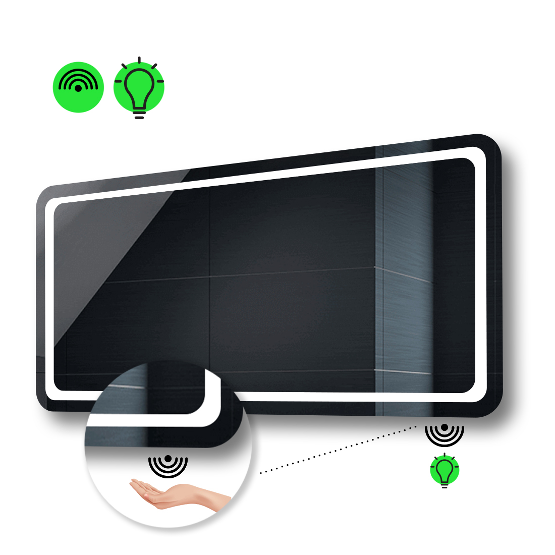 

LED-зеркало 120x80см, с ИК включателем, модель Anvi