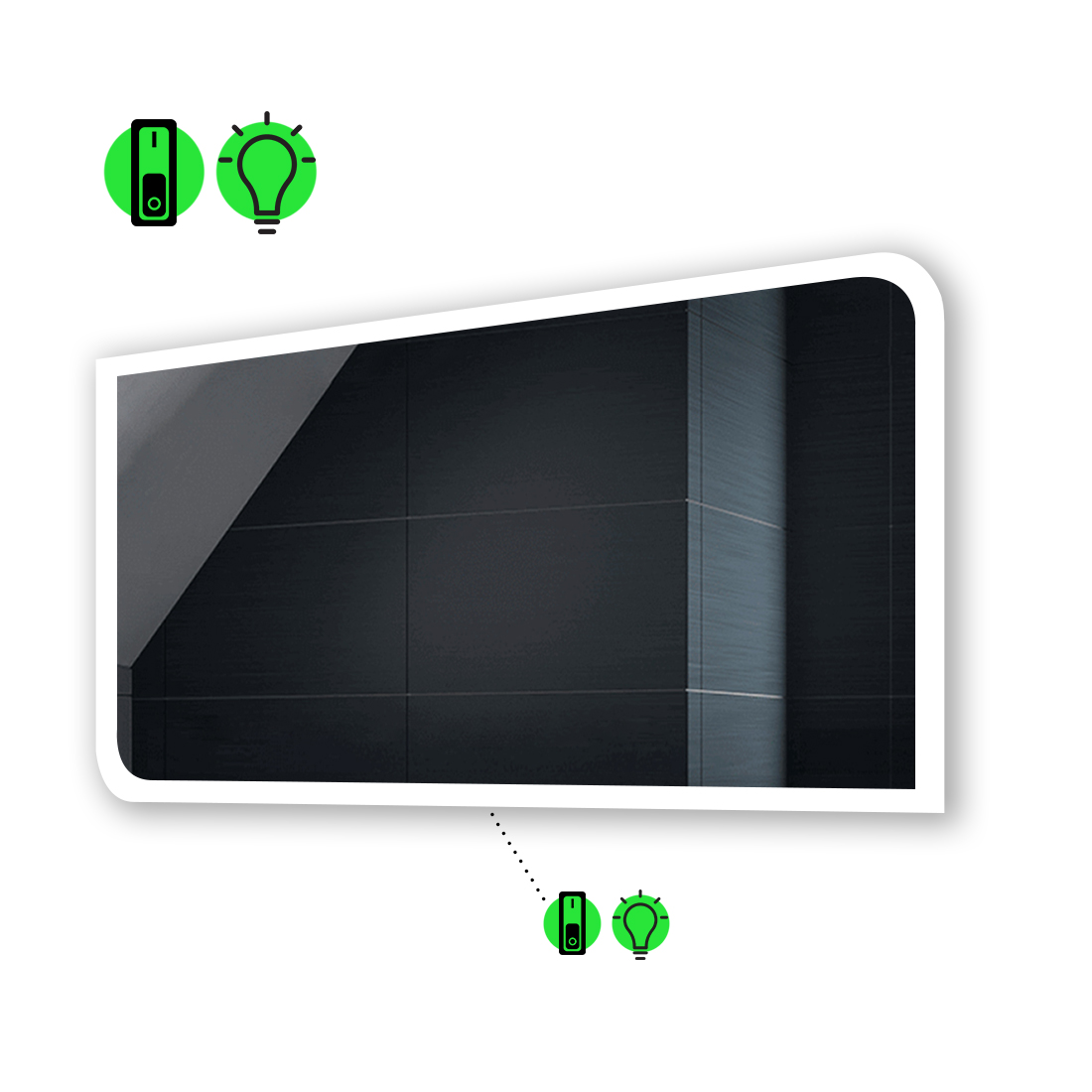 

LED-зеркало 80x60см, с механическим включателем, модель Kruka
