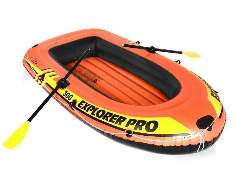 

Лодка Intex 58358 Explorer Pro 300 Set надувная пвх с веслами и насосом, 244 х 117 х 36 см, полутораместная
