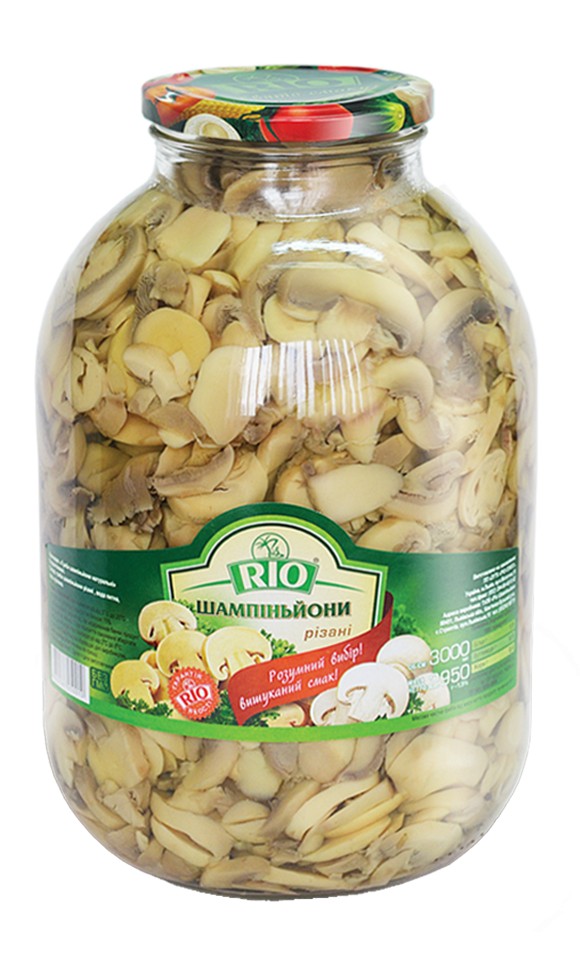 Шампіньйони RIO різані 2950 г – ROZETKA | Купить Шампіньйони RIO різані ...