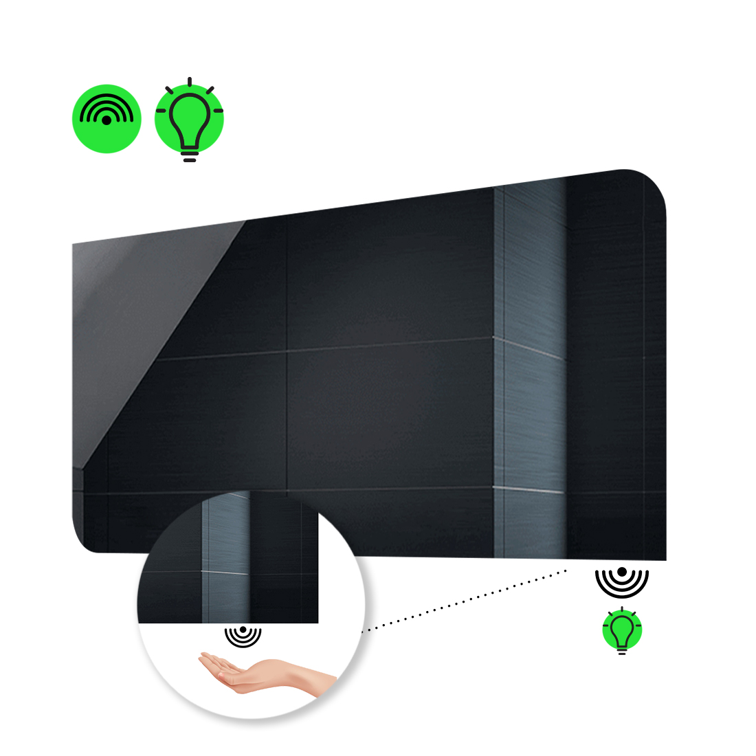 

LED-зеркало 80x60см, с ИК включателем, модель Simona