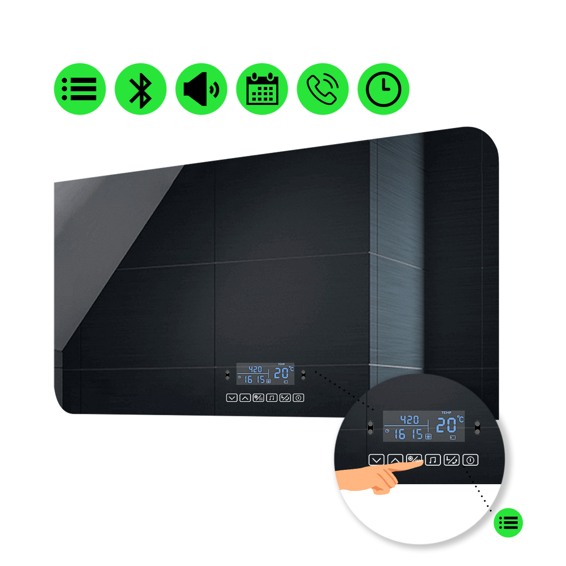 

LED-зеркало 120x90см, с Smart-блоком, модель Simona