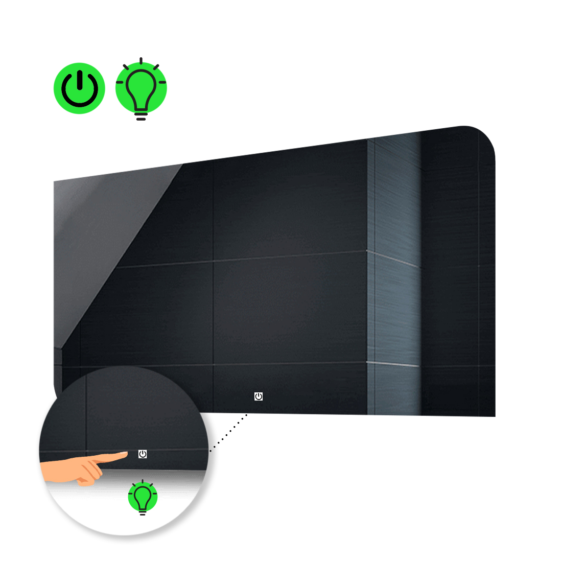 

LED-зеркало 120x90см, с сенсорной кнопкой управления, модель Simona