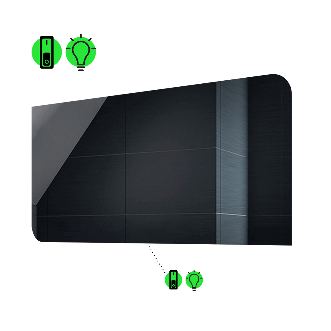 

LED-зеркало 80x60см, с механическим включателем, модель Simona