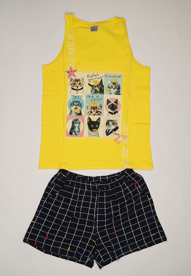 

Домашняя пижама для девушек из хлопка Turkey 62008  желтый 57362, Домашняя пижама для девушек из хлопка Turkey 62008 S желтый 57362