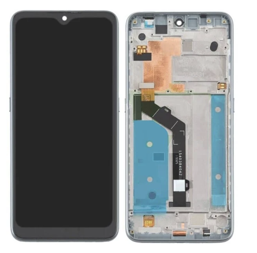 

Дисплей (экран) для Nokia 6.2/7.2 + тачскрин, черный, с передней панелью серебристого цвета, Ice Silver, ORIGINAL PRC