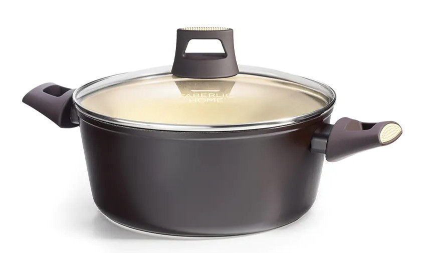 

Каструля з антипригарним покриттям, колір оливковий, 24 см, DOM Faberlic