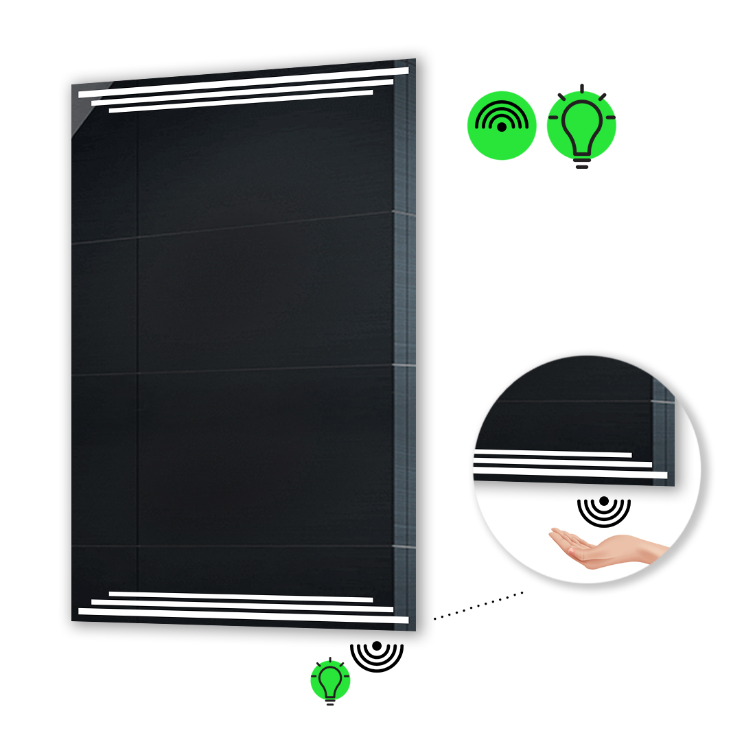 

LED-зеркало 60x80см, с ИК включателем, модель Francisca