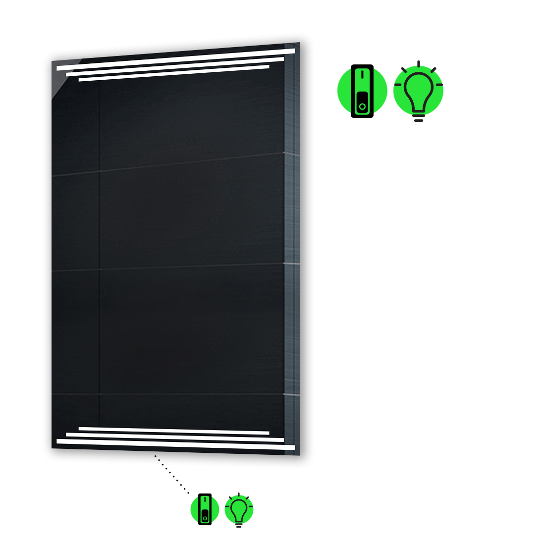 

LED-зеркало 60x80см, с механическим включателем, модель Francisca