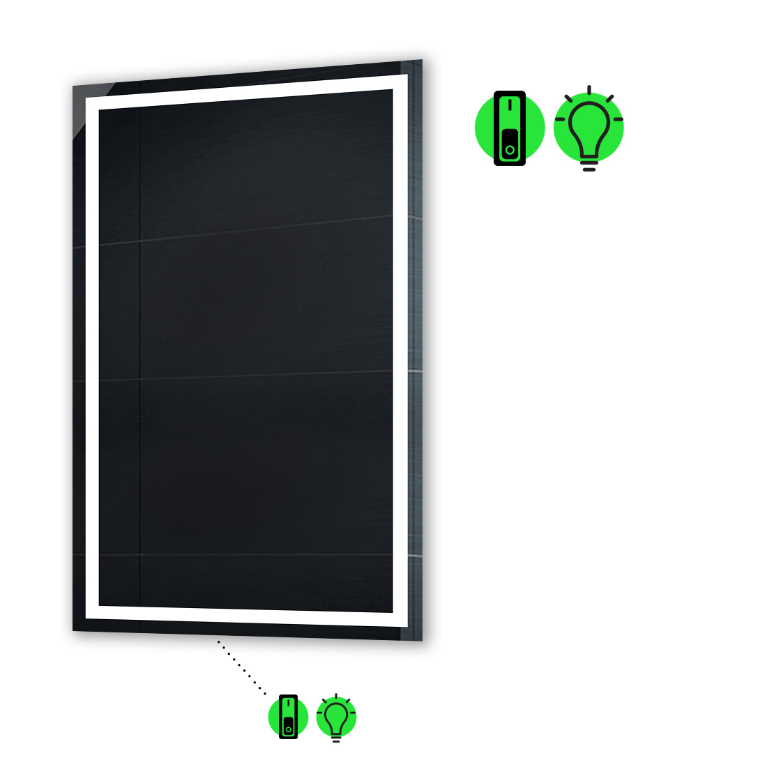 

LED-зеркало 80x120см, с механическим включателем, модель Karnet