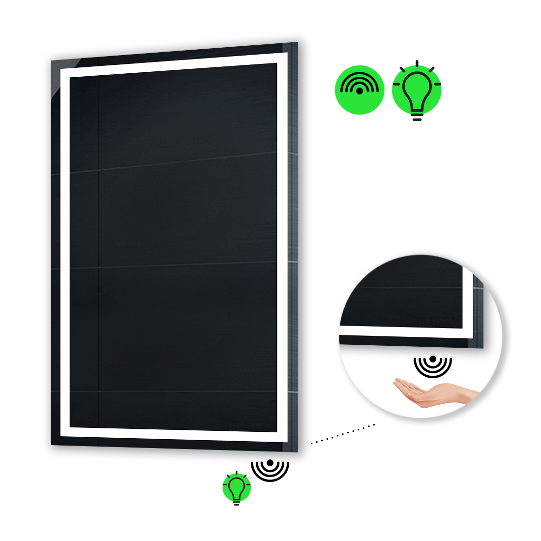 

LED-зеркало 70x110см, с ИК включателем, модель Karnet