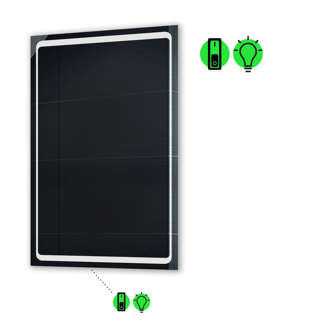 

LED-зеркало 90x140см, с механическим включателем, модель Emma