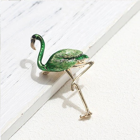 

Брошь фламинго салатовая Fashion Jewelry 4174