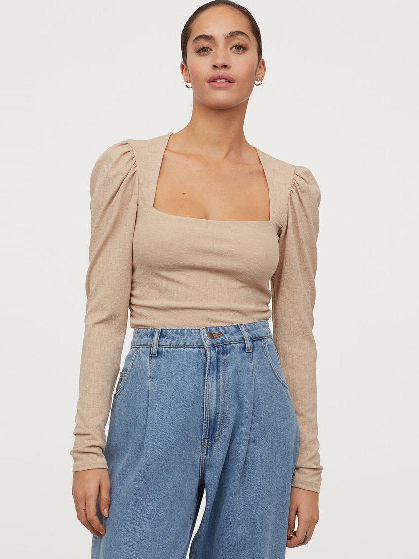 

Блузка H&M 0871957-1 XL Бежевая (СА2000001854181)