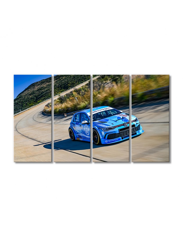 

Модульная картина Artel «Автомобиль Гольф GTI GTC 2020 на скорости» 4 модуля 120x180 см