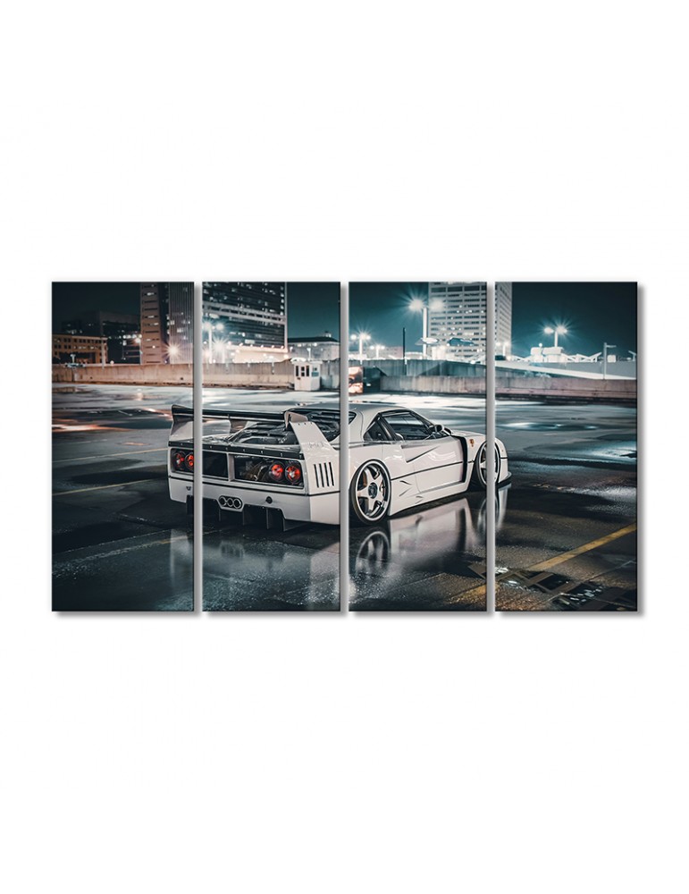 

Модульная картина Artel «Автомобиль Феррари F40 белая» 4 модуля 70x105 см