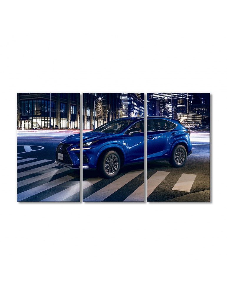 

Модульная картина Artel «Автомобиль Лексус NX 300h синий» 3 модуля 70x105 см