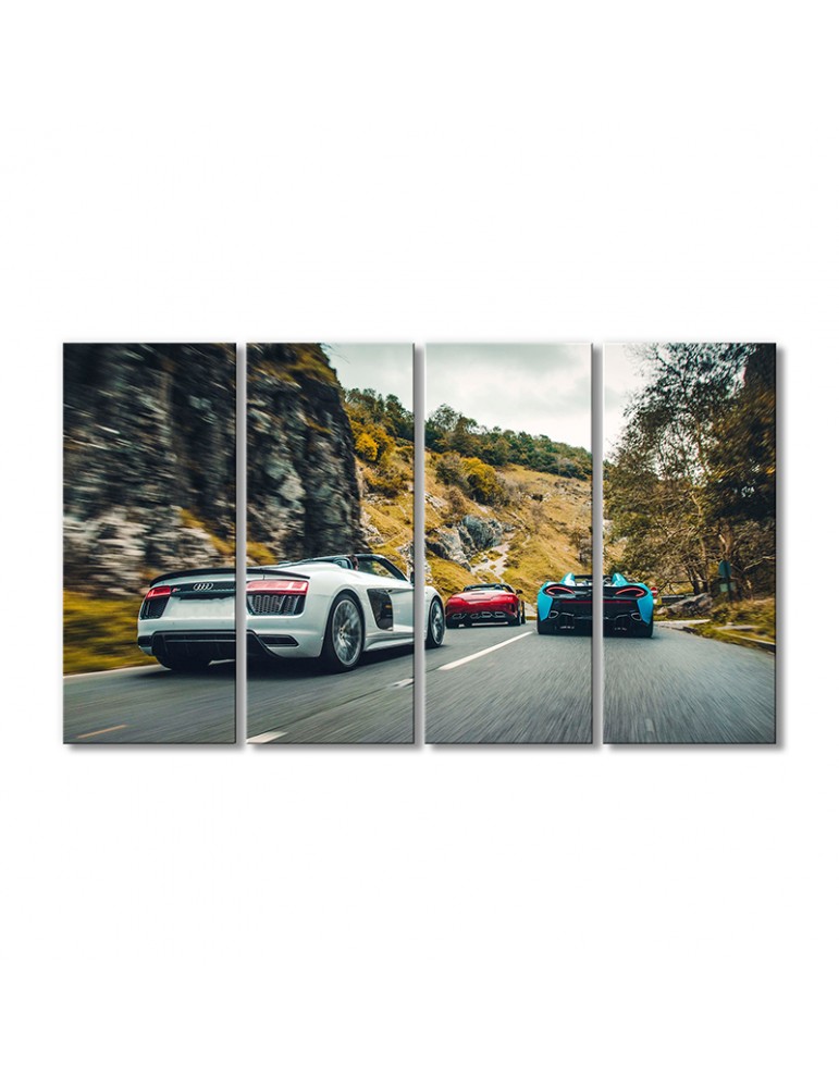 

Модульная картина Artel «Автомобили гоняют Ауди R8 V10» 4 модуля 90x135 см