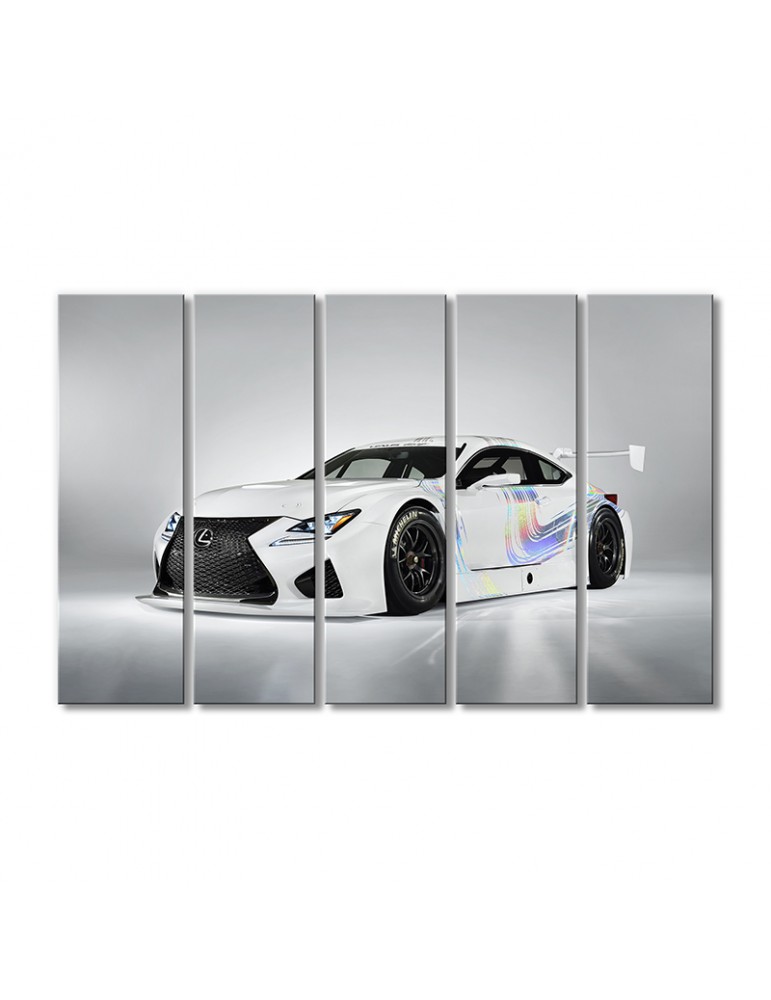 

Модульная картина Artel «Авто Лексус RC f gt3 бело-радужная» 5 модулей 120x180 см