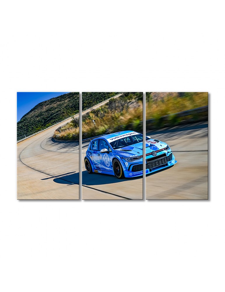 

Модульная картина Artel «Автомобиль Гольф GTI GTC 2020 на скорости» 3 модуля 90x135 см