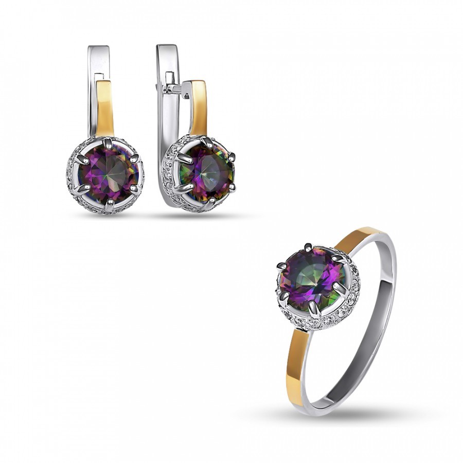 

Комплект кольцо-серьги "Мелани"