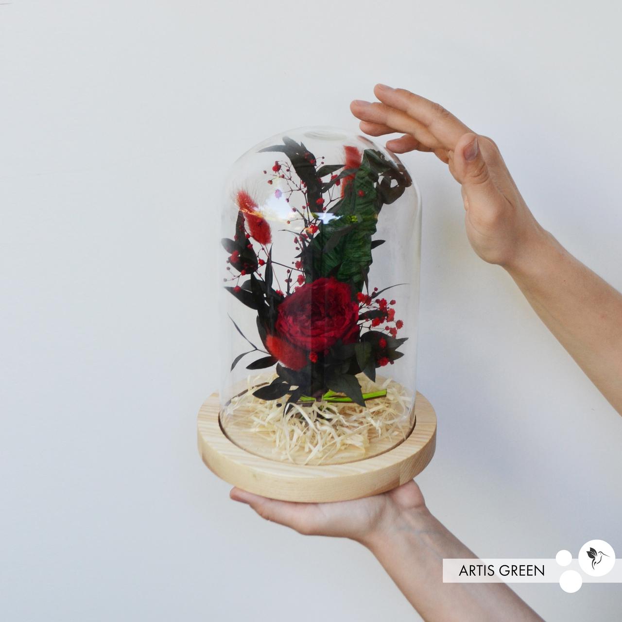 

Неувядающая красная роза в колбе Artis Green «Red bouquet» G22