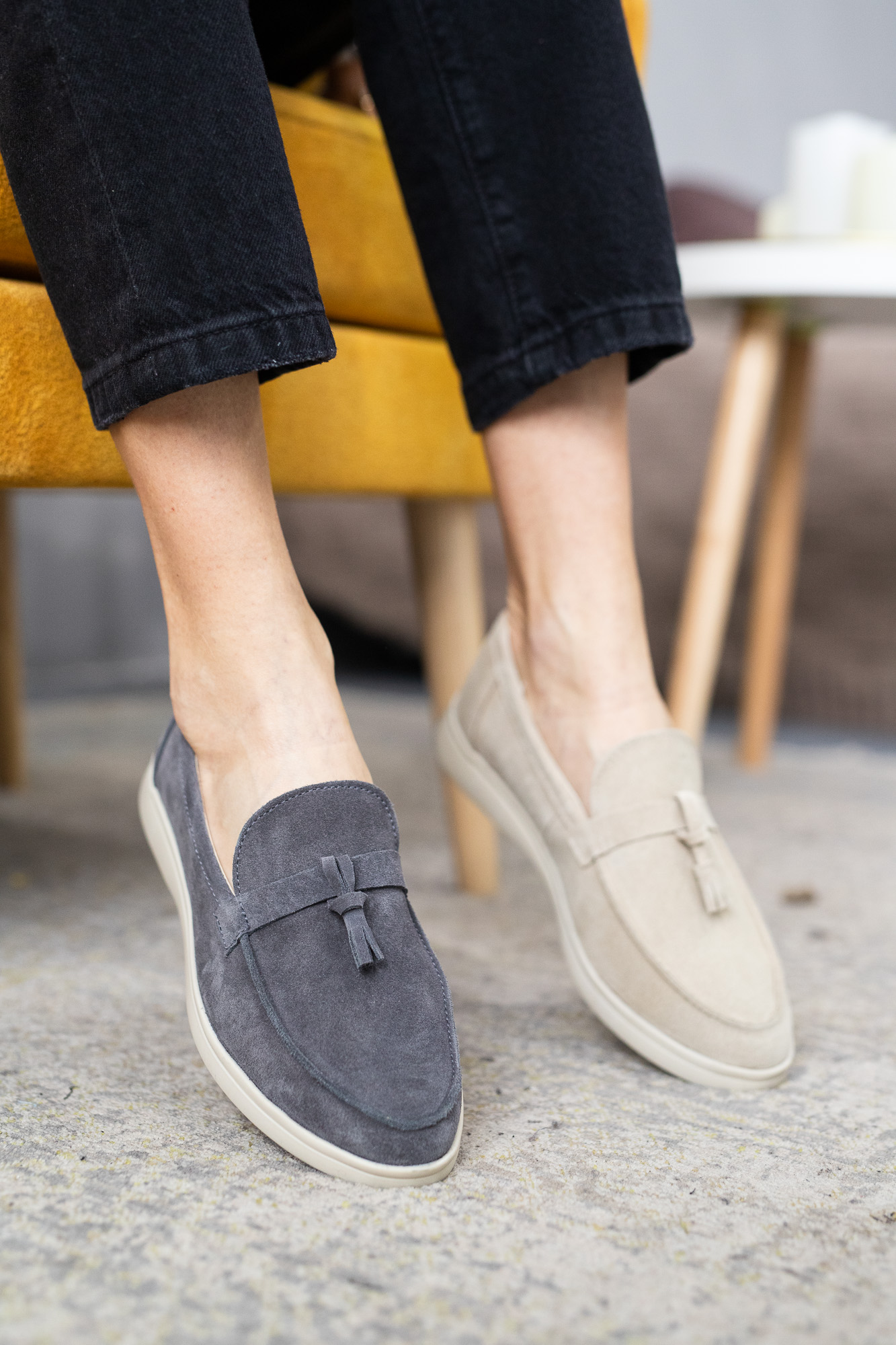 

Женские лоферы замшевые весна/осень серые Multi-shoes размер 41 FV_001332