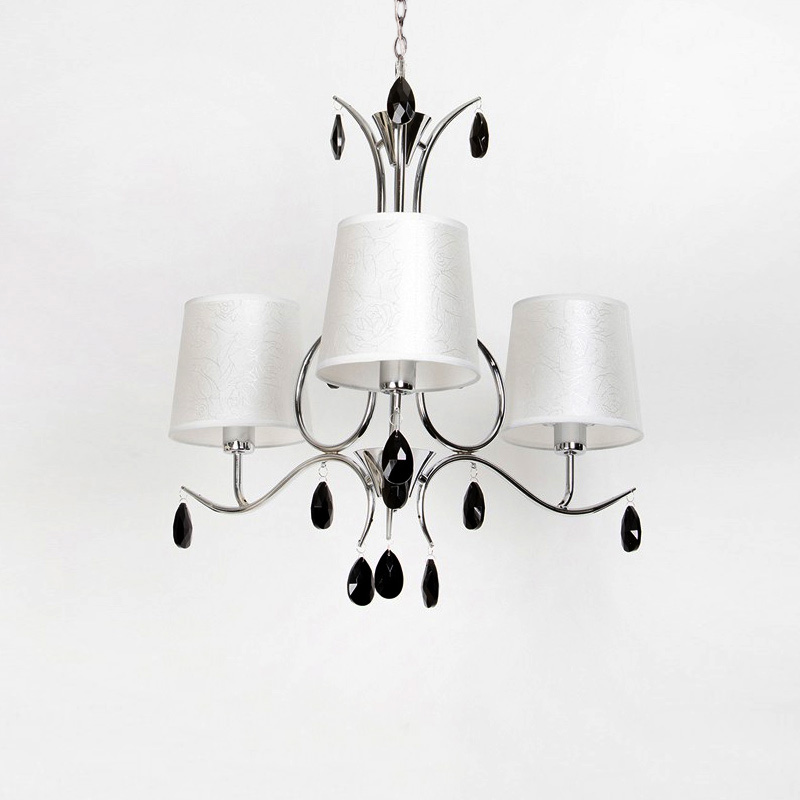 

Люстра підвісна з абажурами Light House SA-16044/3 CR+WT+BK E14 хром