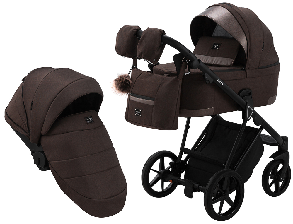 

Коляска 2 в 1 Adamex Gallo Thermo GA-10 chocolate gold