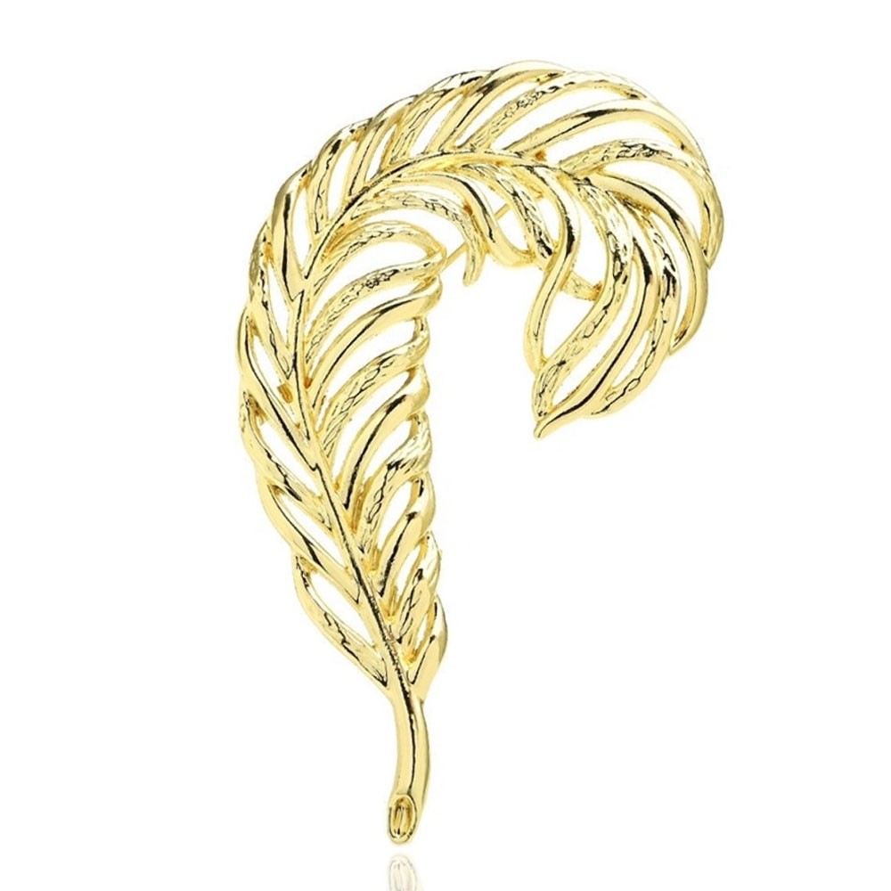 

Брошь унисекс BROCHE бижутерия Птицы Перо золотистая BRSF112173