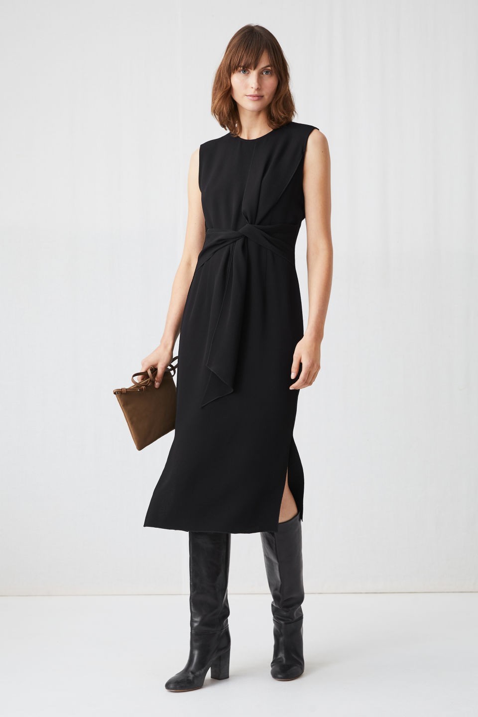 

Платье женское Arket Knotted Crepe Dress Black, Платье женское Arket Knotted Crepe Dress Black 42