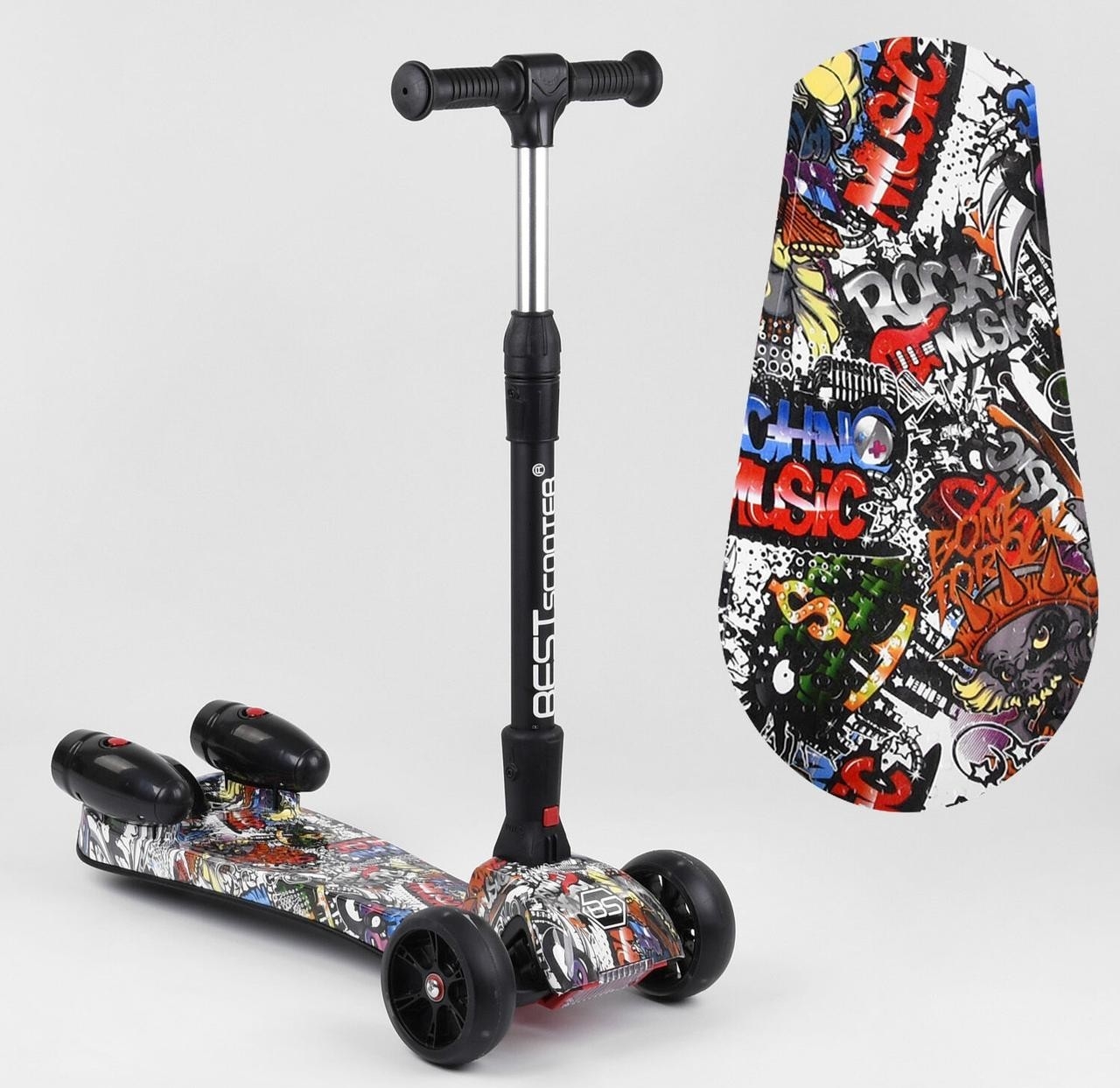 

Самокат Best Scooter с парогенератором музыка,дым турбины разноцветный
