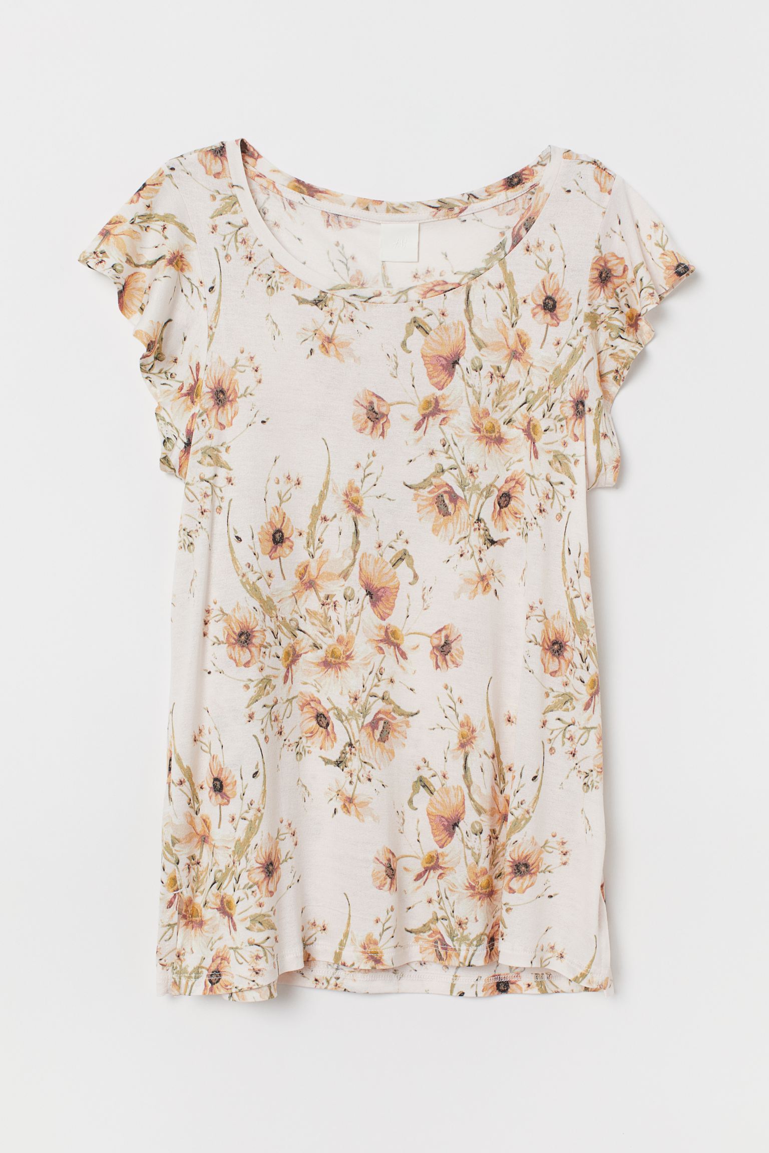 

Блуза H&M  молочный цветы 28077084599, Блуза H&M XS молочный цветы 28077084599