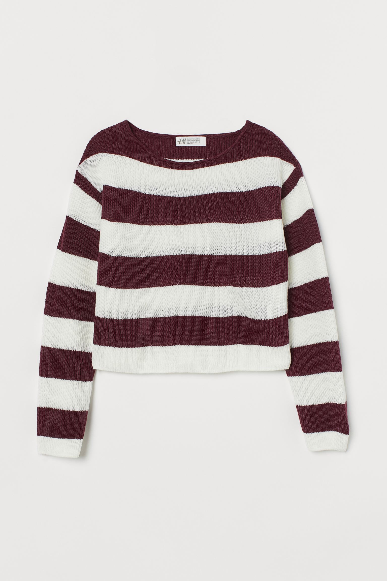 

Джемпер H&M 170см бело бордовый полоска 15038631163