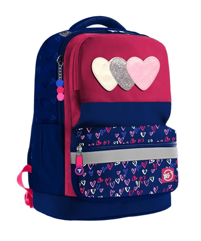 

Рюкзак YES S-30 Juno XS Heart beat малиновий/синій Ergo 558211