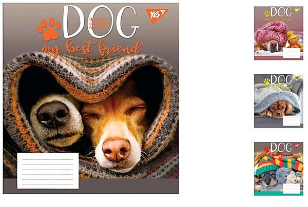 

Тетрадь А5 18 листов в линию Dog friend (25 шт. в упак микс видов) YES (765519)