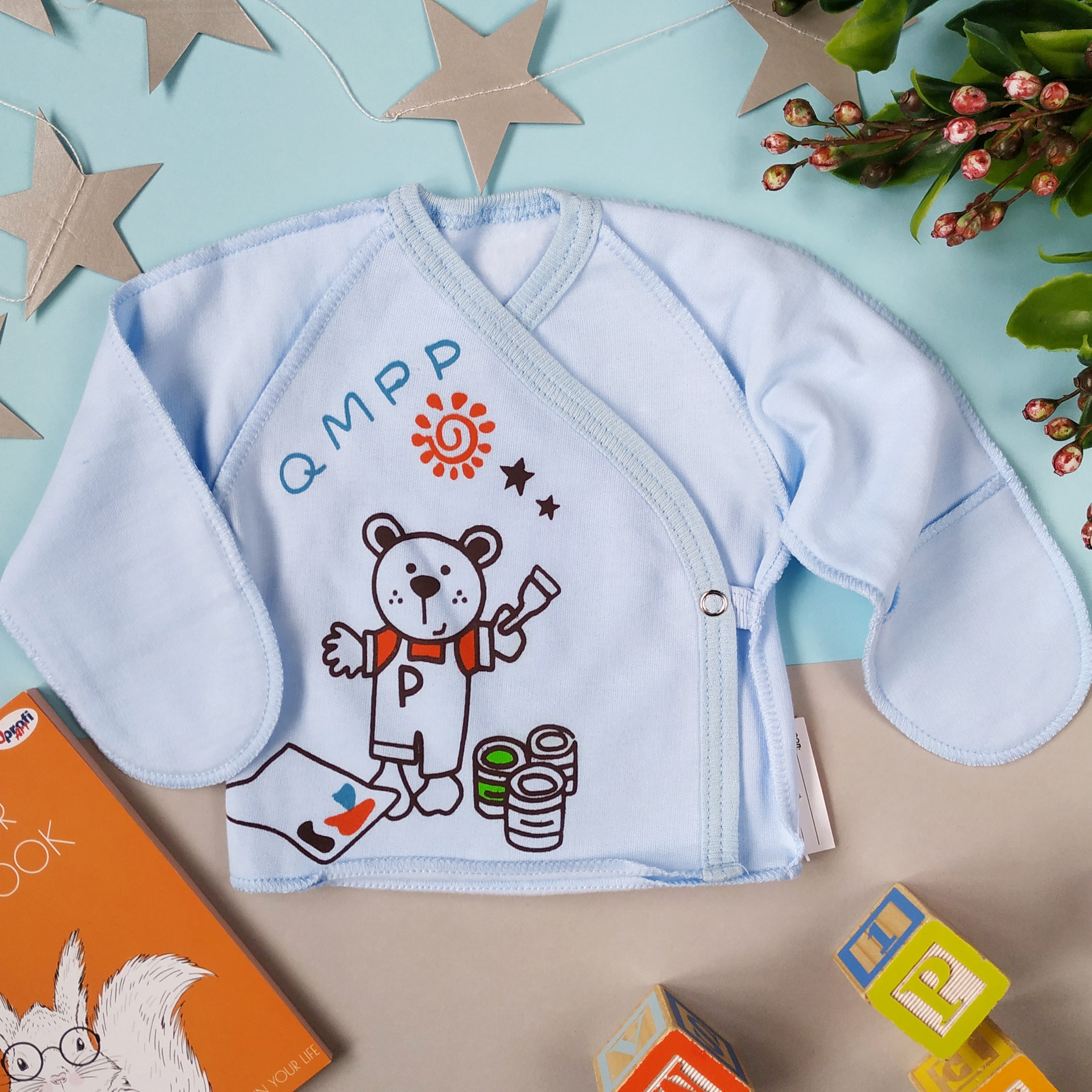 

Распашенка байковая Kids Planet 2046 56 Голубой