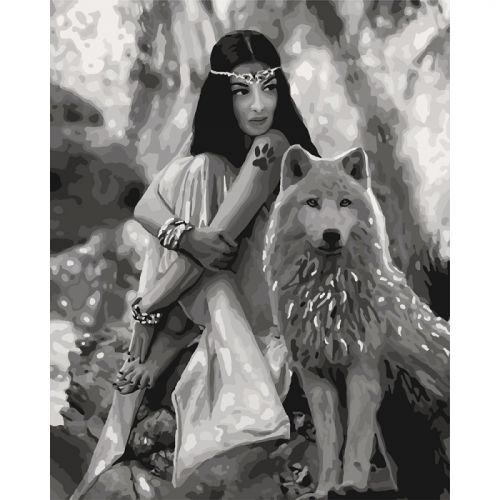 

Картина по номерам "Волчица"  КНО4139 (15-112108)
