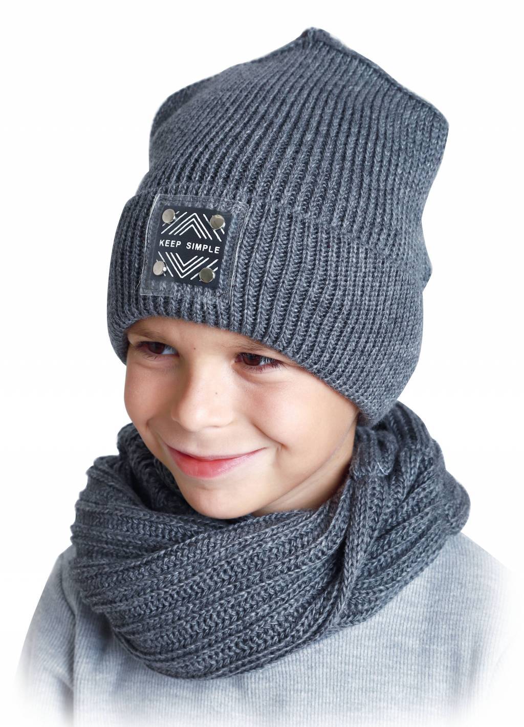 

Комплект шапка и шарф Elf Kids 54 см Темно-серый